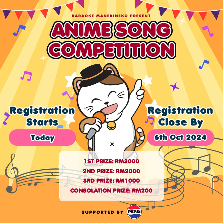 Karaoke Manekineko to Host Anime Song Singing Competition – First Qualifier on September 21st, 2024