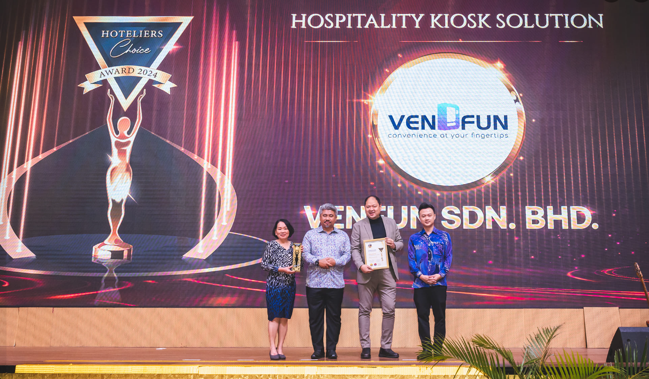 Vendfun Wins HOTELIERS’ CHOICE AWARD 2024 for Hospitality Kiosk Solution