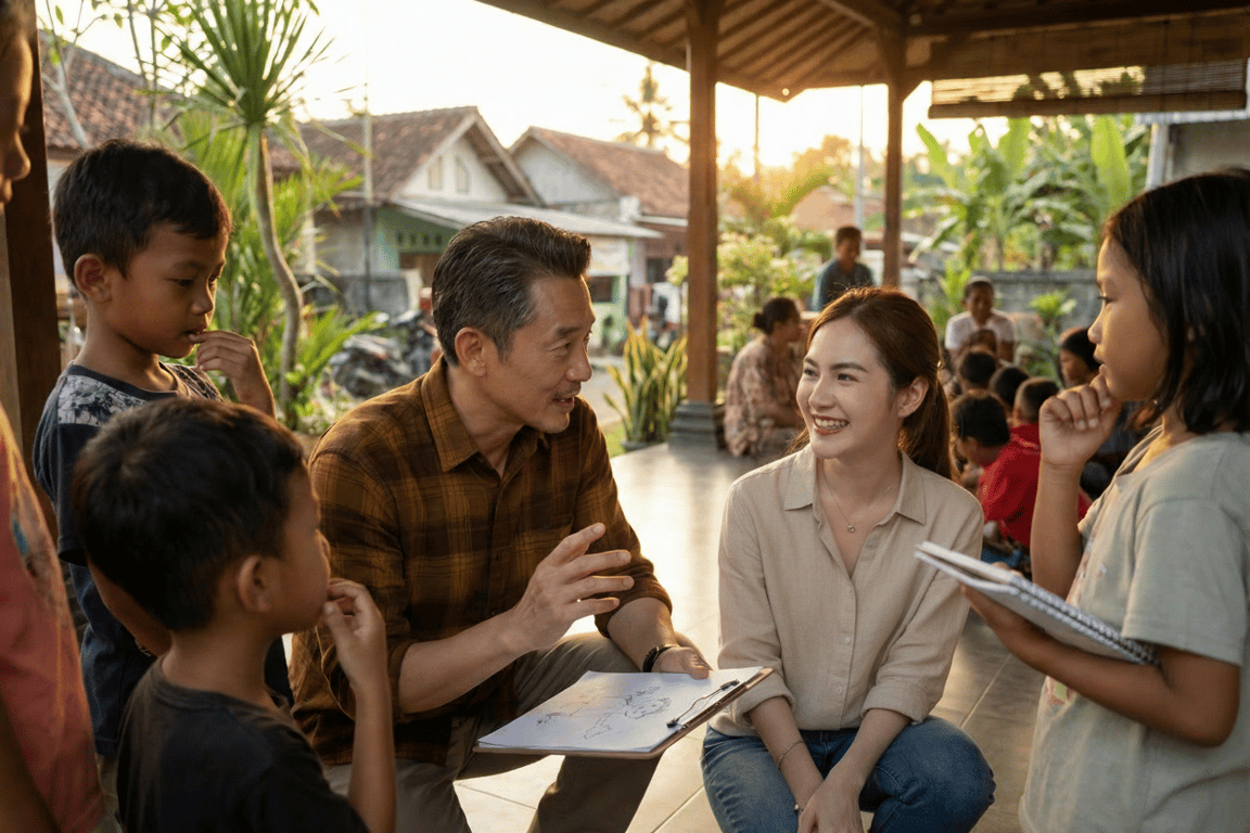 Di luar pasar, dia pilih untuk mempercayakan “Masa Depan” kepada Anak-Anak