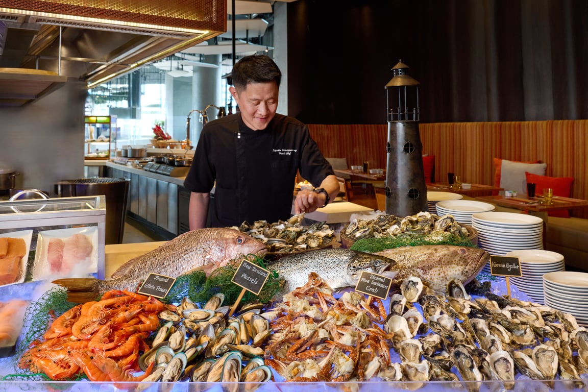 Savor a sensational flavor-filled journey at the Live Market Seafood  Dinner Buffet at Aloft Bangkok Sukhumvit 11