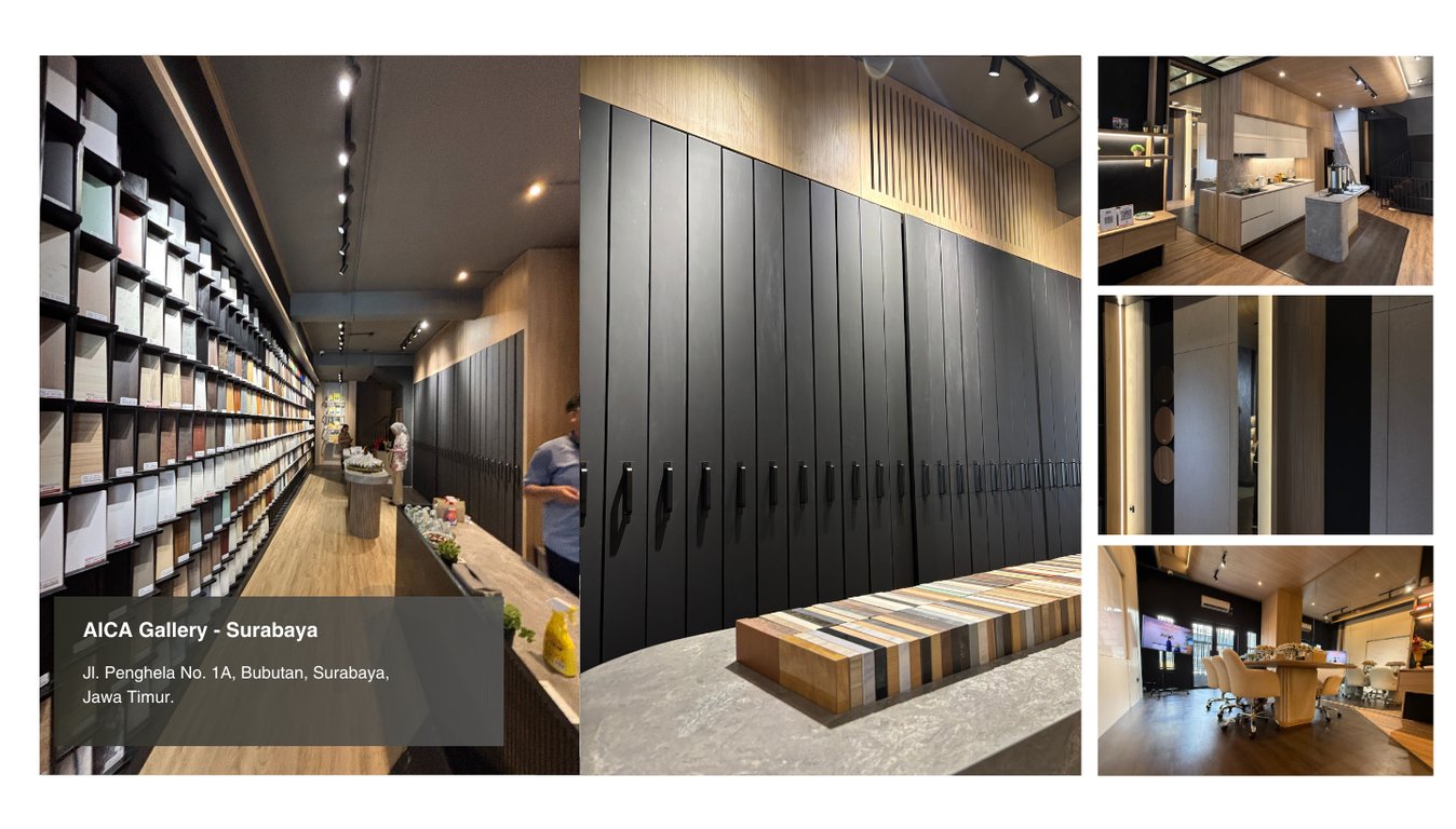 Showroom Material Finishing Interior AICA Terlengkap di Surabaya