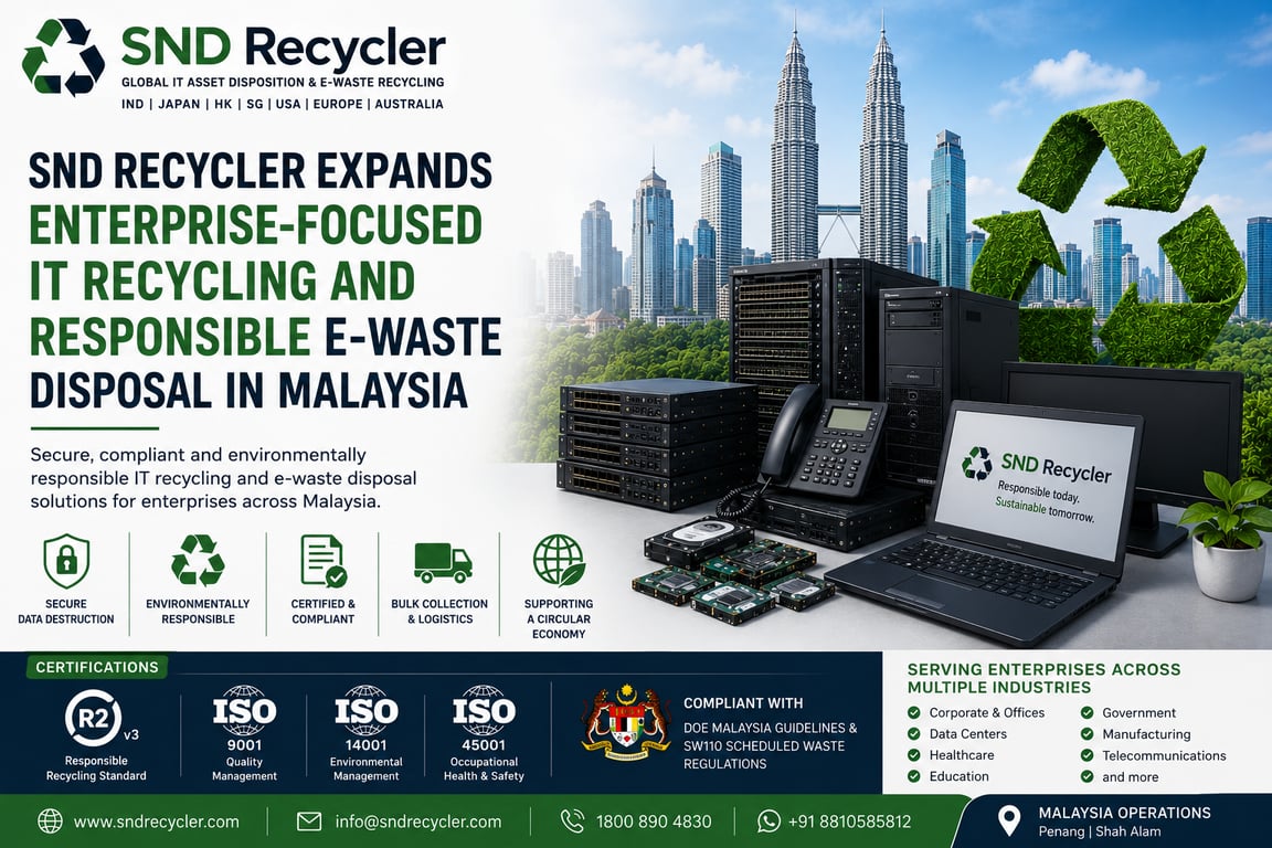 SND Recycler Expands Enterprise-Focused IT Recycling and Responsible E-Waste Disposal in Malaysia