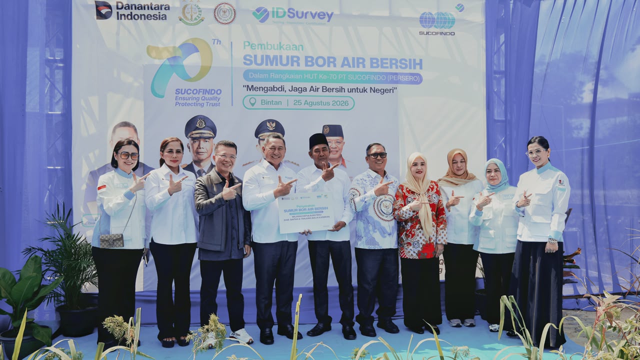 Sambut HUT ke-70, SUCOFINDO dan ABPEDNAS Resmikan Sumur Air Bersih di Kepulauan Riau