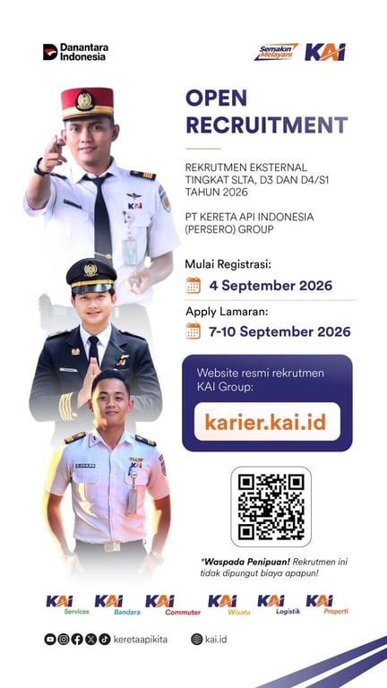 Waspada Penipuan Rekrutmen Pegawai, KAI Daop 2 Bandung Ingatkan Masyarakat Untuk Jangan Percaya Oknum yang Menjanjikan Kelulusan Waspada Penipuan Rekrutmen Pegawai, KAI Daop 2 Bandung Ingatkan Masyarakat Untuk Jangan Percaya Oknum yang Menjanjikan Kelulusan