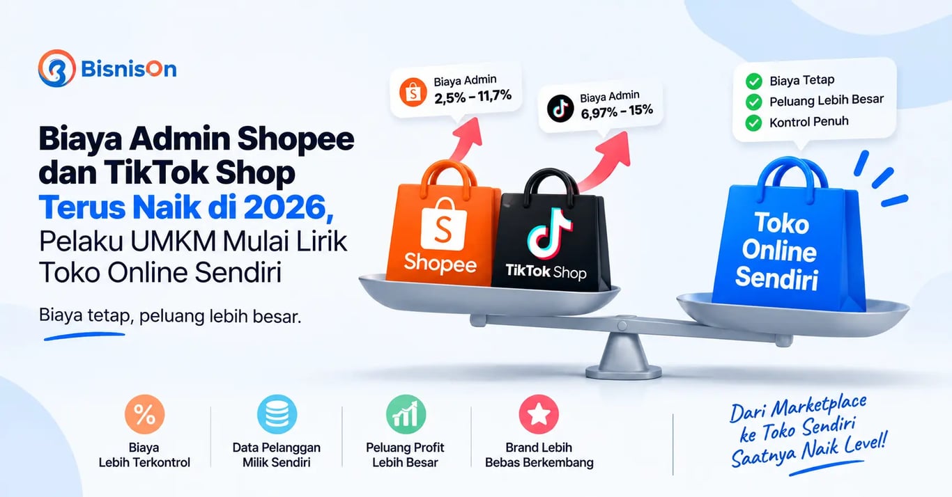 Biaya Admin Shopee dan TikTok Shop Terus Naik di 2026, Pelaku UMKM Mulai Lirik Toko Online Sendiri