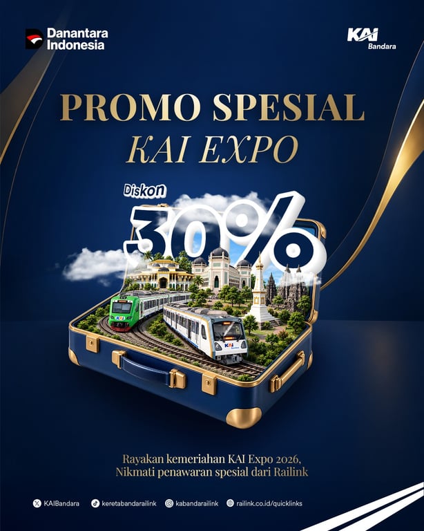 Rayakan KAI Expo 2026, KAI Bandara Hadirkan Promo Tiket hingga 30 Persen