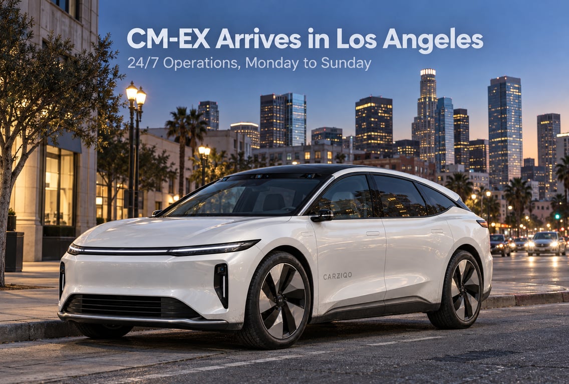 Carziqo Adds CM-EX Autonomous Ride-Hailing Vehicles to Los Angeles Operations