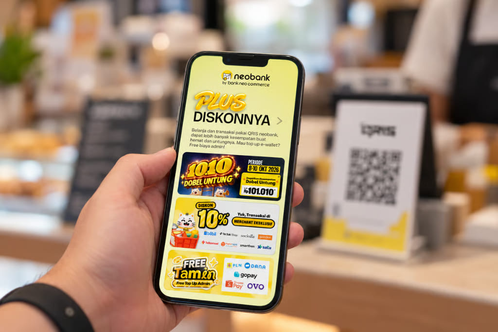 PLUS Diskonnya dari neobank Plus: Ada Promo QRIS, Diskon Merchant, hingga Top Up E-Wallet