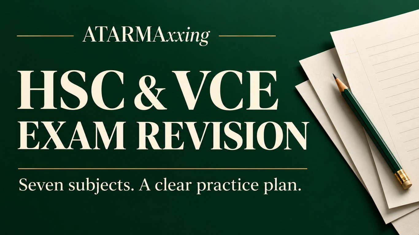 HSC Past Papers and VCE Practice Exams: ATARMAxxing Publishes a Seven-Subject Year 12 Revision Guide