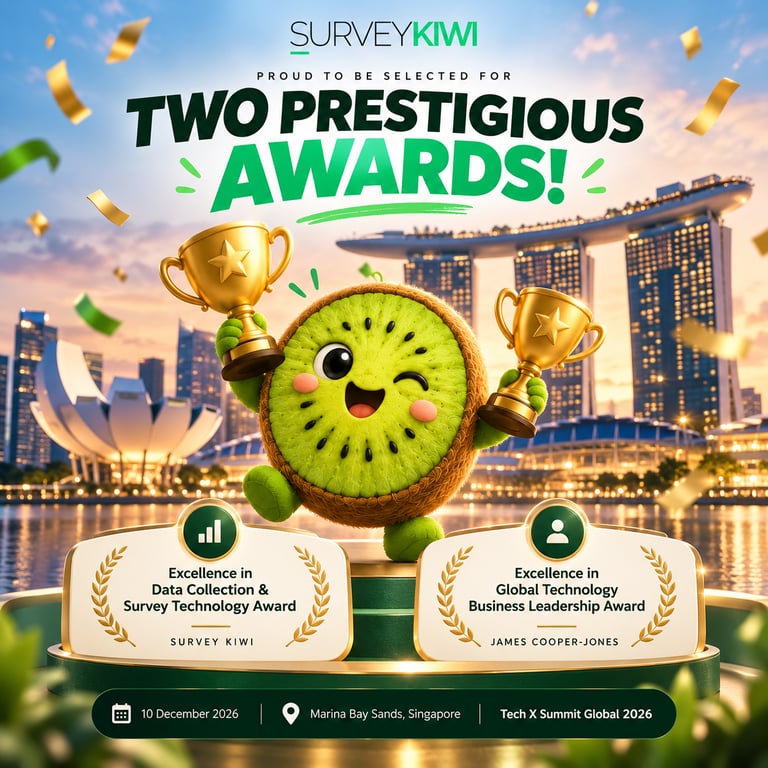 Survey Kiwi and CEO James Cooper-Jones Clinch Double Win at Tech X Summit Global 2026 in Singapore